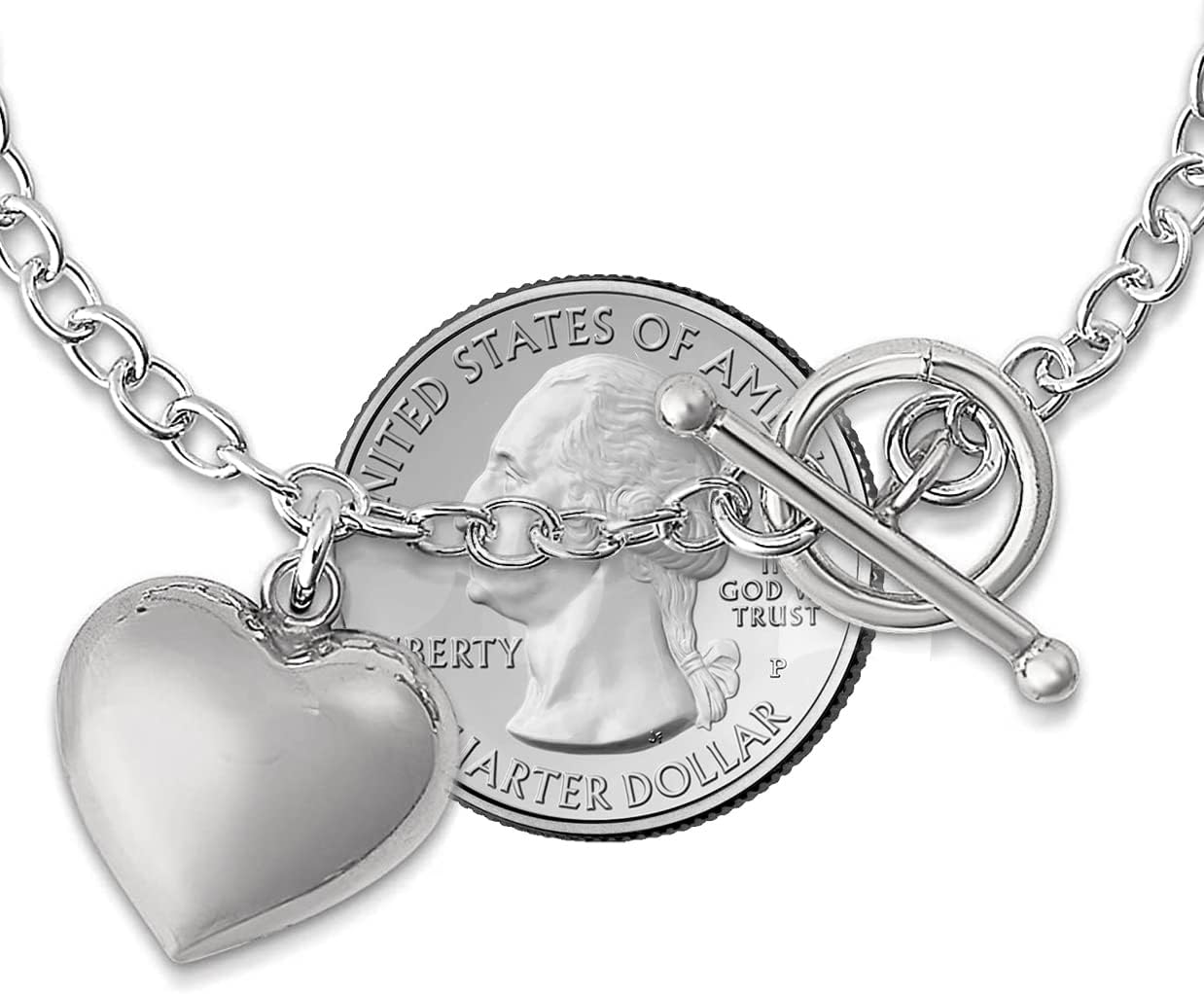 Savlano 925 Sterling Silver 14K Gold Plated Italian Toggle Heart Charm Bracelet Comes With Gift Box for Women - Made in Italy - Image 3