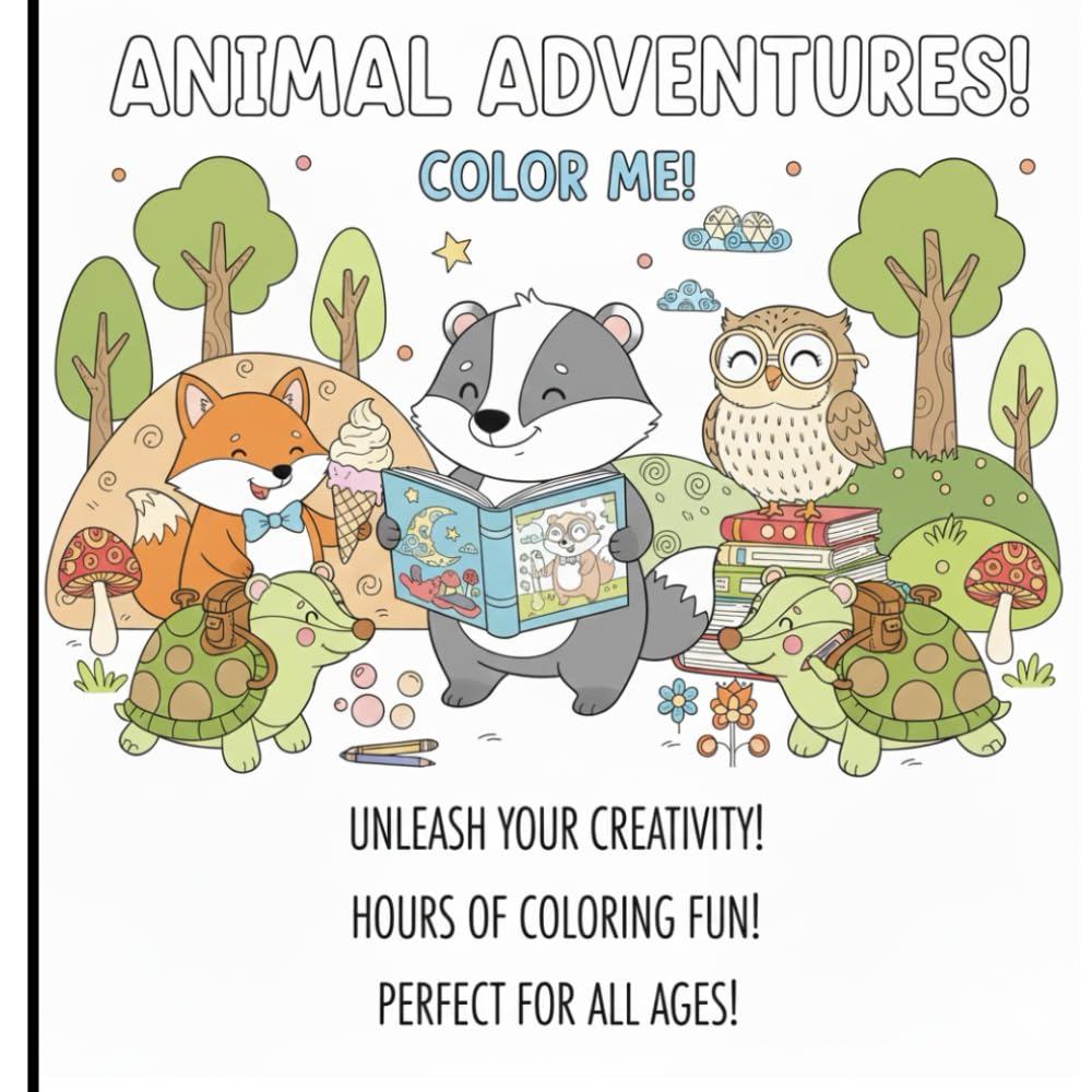Animal Adventures Color Me: Animal Coloring Book For Kids A Whimsical Journey Through the Forest with Cute Animals and Easy-to-Color Designs