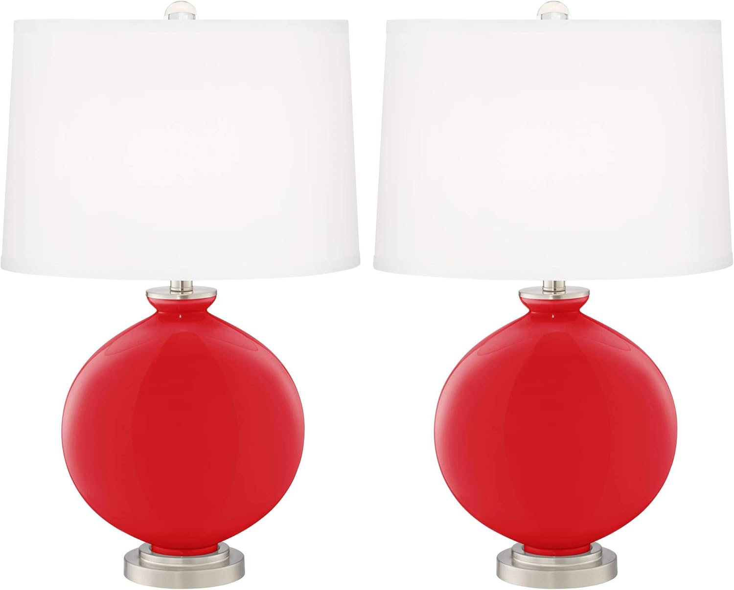 Color + Plus Carrie 26 1/2" Bright Red Table Lamps Set of 2