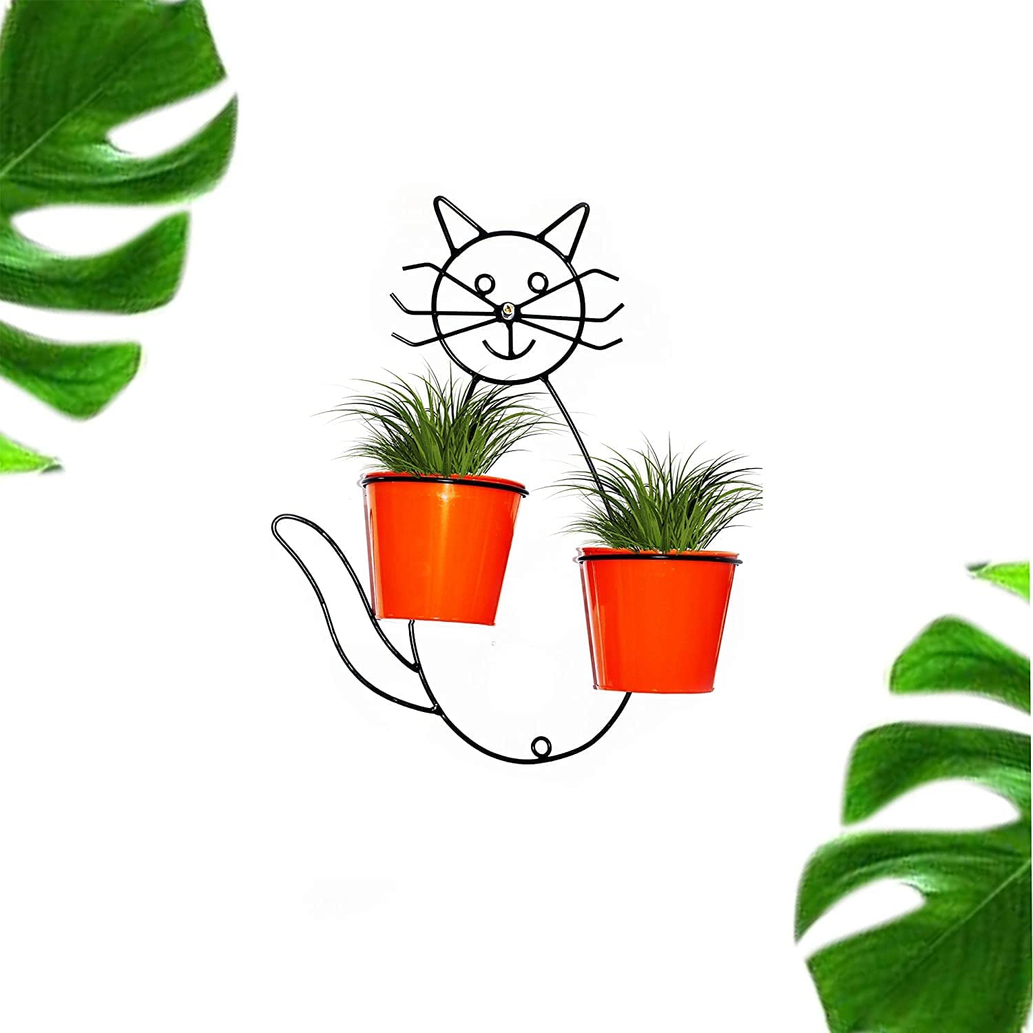 Decorscent Cat Shape Wall Mount Stand with 2 Round Galvanized Orange Pot Set of 1 (B095S8ZWLS) Amazon Price History, Amazon Price Tracker