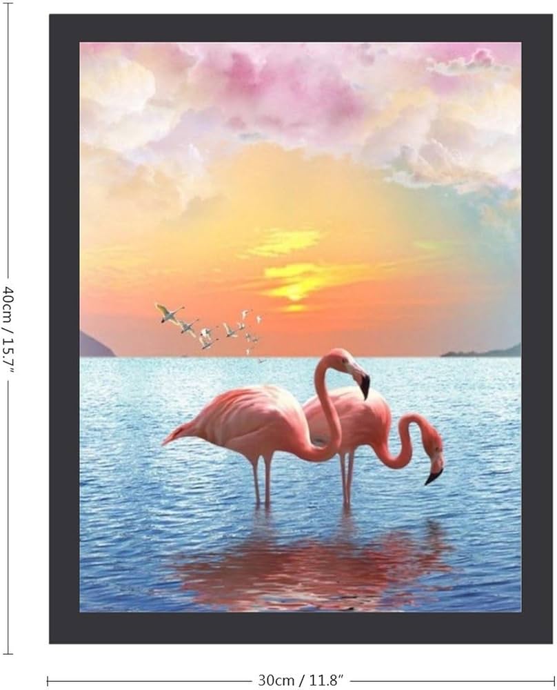 に*け様 「 逃げることをやめたフラミンゴ 」｜絵画 原画 抽象画 動物画 ドロ に*け様 「 逃げることをやめたフラミンゴ 」｜絵画 原画 抽象画 動物画