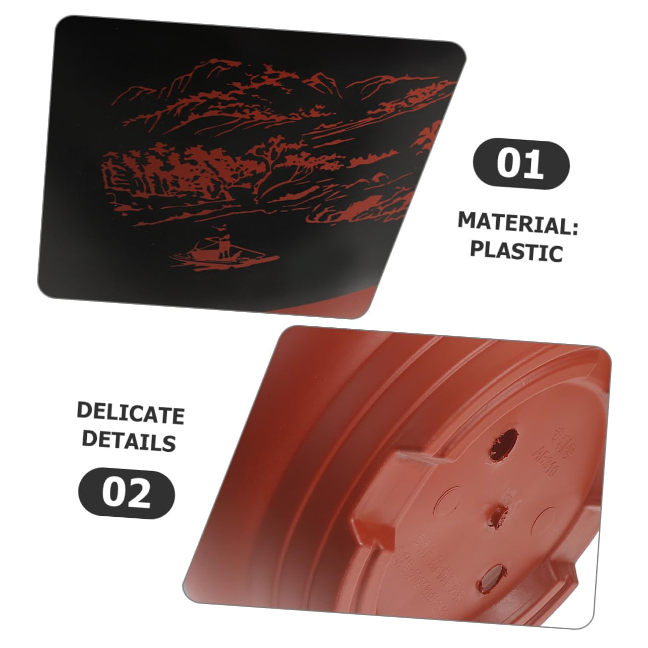 VANZACK 2pièces Pots à Orchidées Plastique Lot de Idéaux pour Plantes Intérieur Design Drainage Couleur Brique
