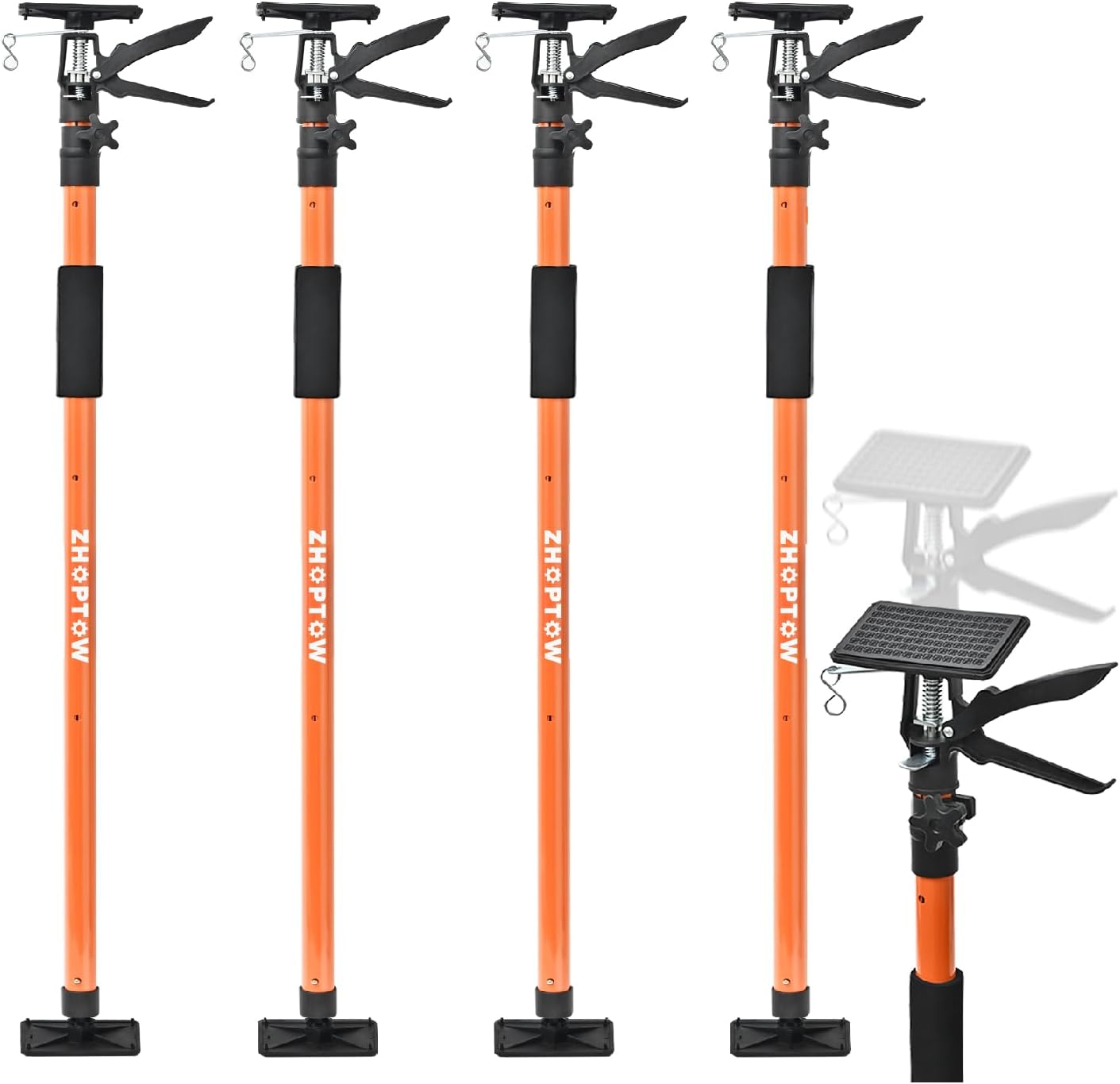 Adjustable Support Pole - Cabinet Jack, Drywall Lift, 4-Pack,45-114Inch Adjustable Height, Supports Up to 154lbs, Telescopic 3rd Hand System for Ceiling, Cargo Bars, Cabinet Installation