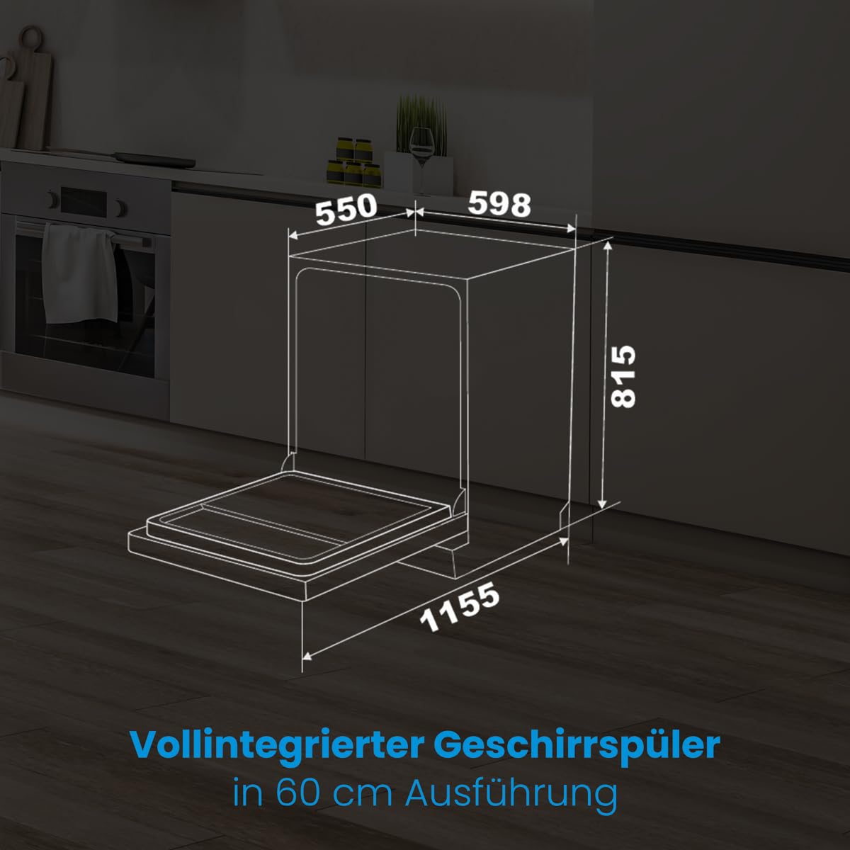 Bomann® Einbau Geschirrspüler | 14 Maßgedecke | Spülmasachine vollintegrierbar | 5 Programme & 2 Sprühebenen | Dishwasher mit Startvorwahl | 60 cm | GSP 7421 VI