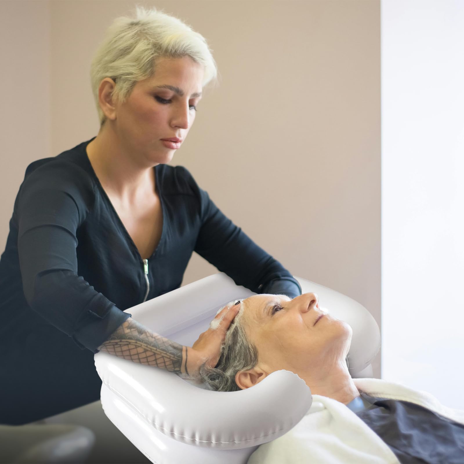 Lavandino per capelli per costretti a letto, lavabi gonfiabili, shampoo portatile, lavaggio dei capelli a letto Per donne incinte, anziani, feriti, pazienti postoperatori
