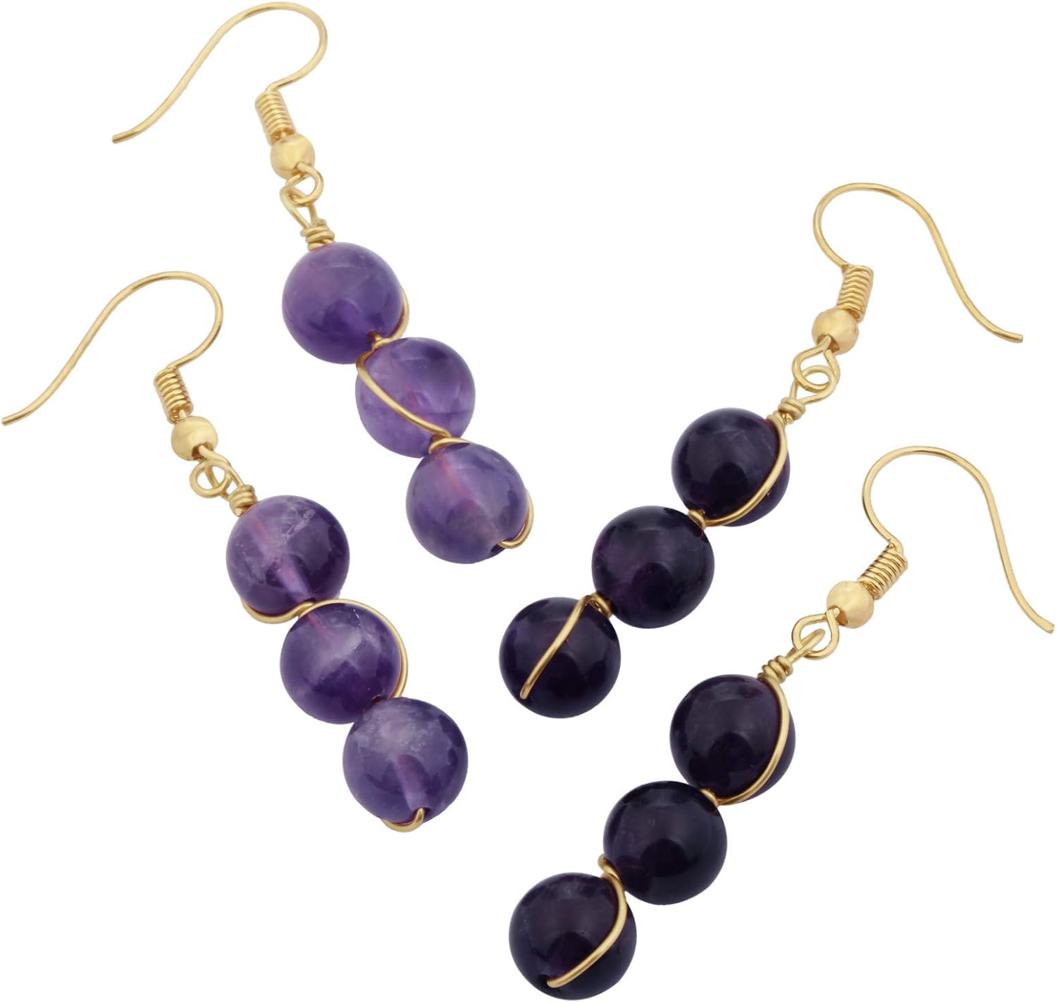 TUMBEELLUWA Gold Wire Wrapped Crystal Dangle Earrings for Women image 5