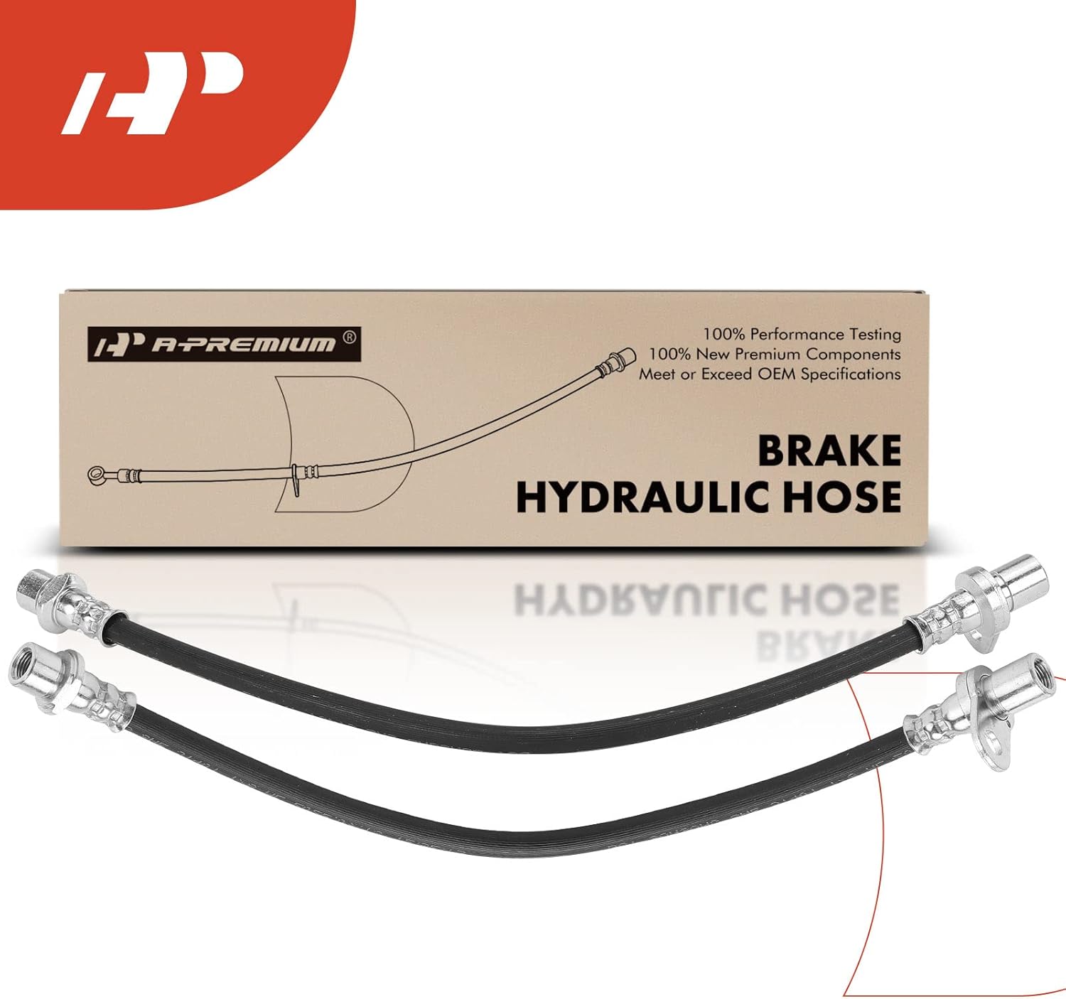 A-Premium Rear Driver and Passenger Side Brake Hydraulic Hose Compatible with Select Toyota Models - Camry 1992-2001, Solara 1999-2003 - Replace# 9008094021, 9008094022 (Pack of 2)