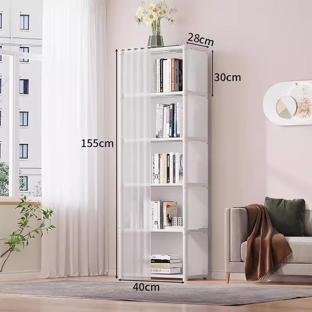 Estantería De Cubos De Exhibición Independiente, Estante De Almacenamiento Ensamblado De Piso, Estantería De Gabinete Vertical Multifuncional,White b