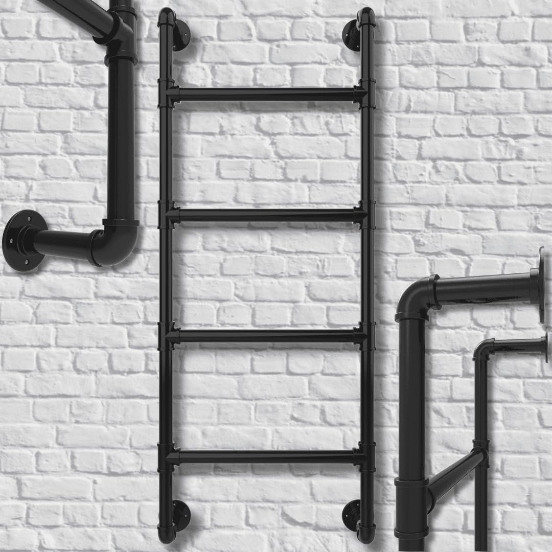 4-Step Wall-Mounted Ladder – Metal Climbing Access for RV, Attic, and Bunk – Fixed Hooked Design - 4 Rung Wall-Fixed Ladder – Basement Egress Window Well Exit - Emergency Escape for Homes Four Steps — image 1
