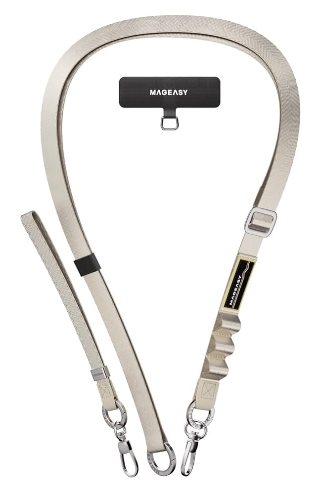 未使用ユイクトuiqut   tube strap black スマホストラップ Amazon | 【MagEasy】 スマホ 対応 ショルダー スマホストラップ