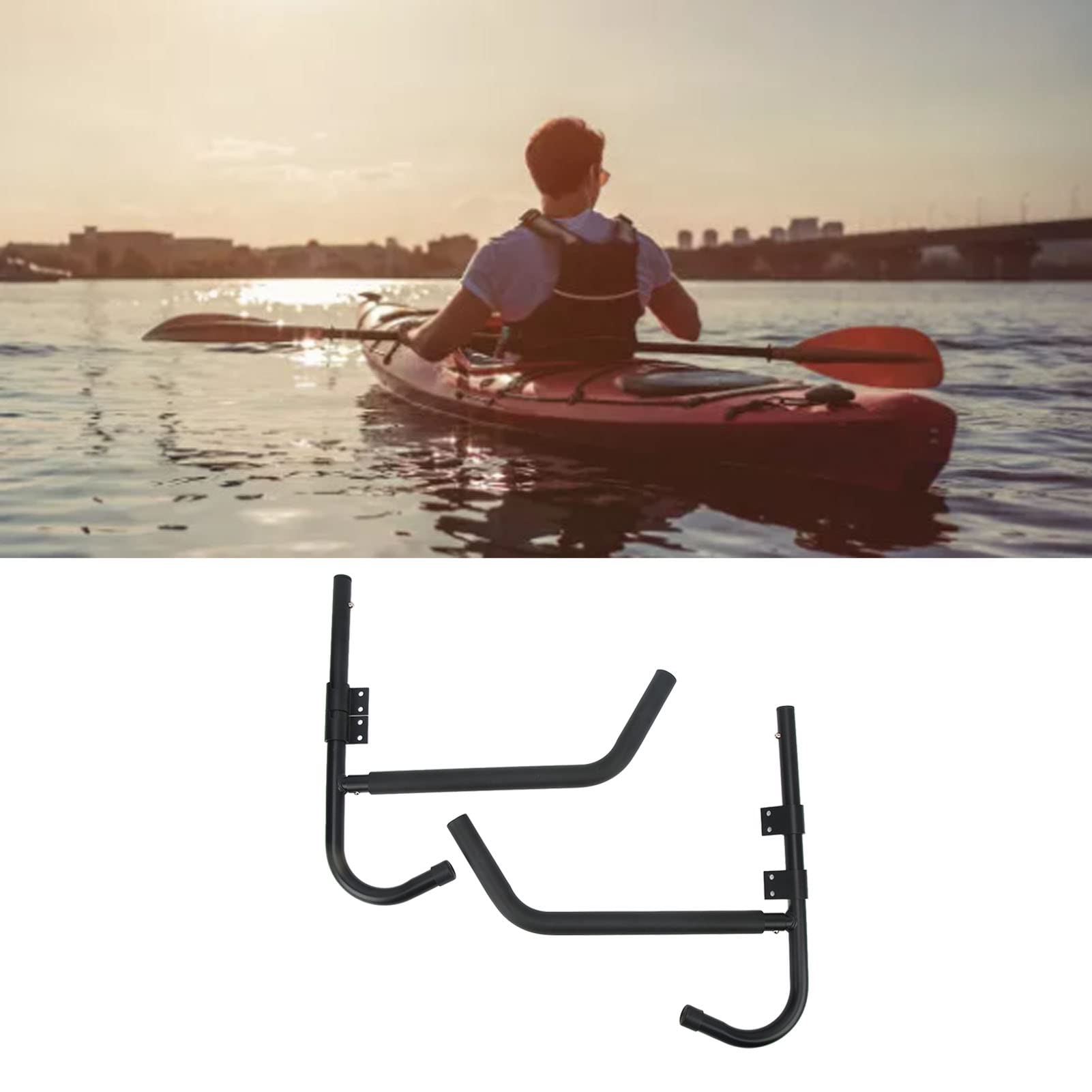 Alomejor L'étagère pliable de rangement du kayak tourne la suspension du support mural de 90 degrés pour l'abri du garage avec caoutchouc de fer