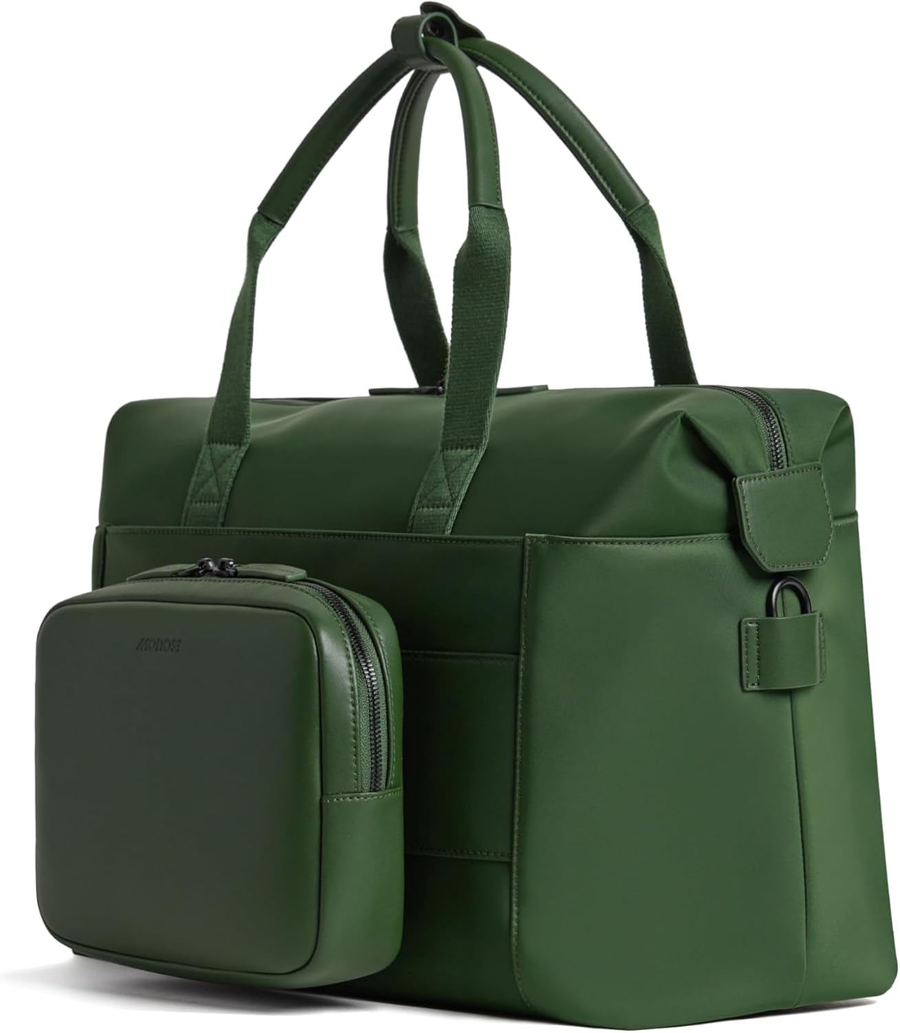 Monos Metro Duffel Bag Nylon – Lightweight Weekender Duffel with Laptop Sleeve & Modular QuickSnap Front Kit | Trolley Sleeve, Magnetic Side Pockets | 22L Carry-On Bag | Juniper Green