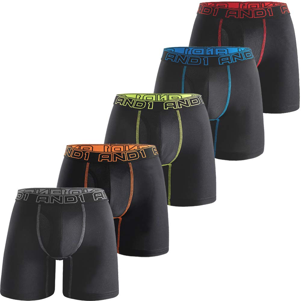 AND1 Sport Boxershorts 5er Pack Unterwäsche Herren Unterhosen Männer Retroshorts Boxer Brief Sportunterwäsche Retro Pants Mit regulärem oder langem Bein