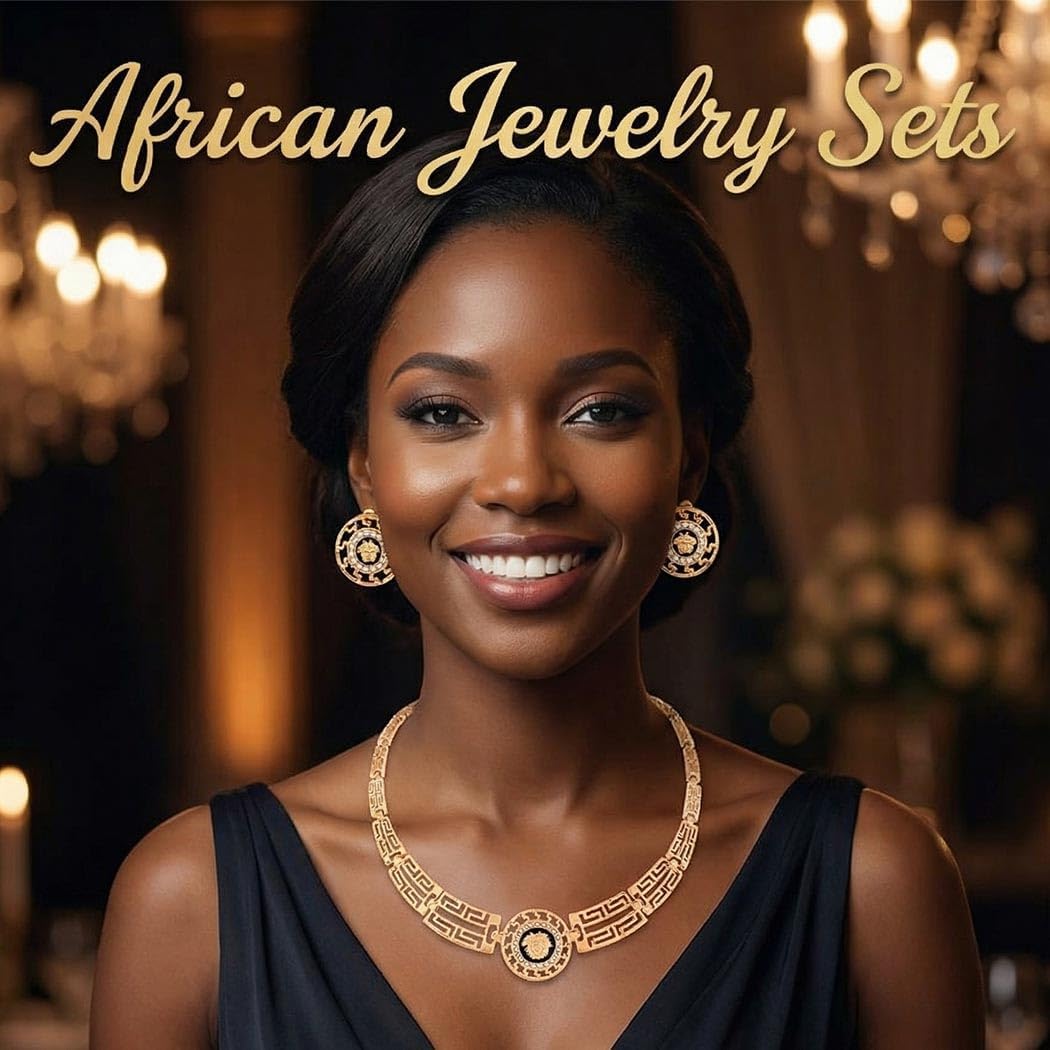 TWINKLEDE African Jewelry Sets Gold Earrings and Necklaces Choker for Women - Image 3