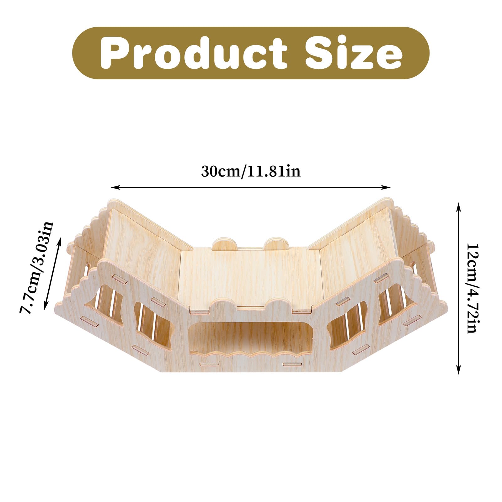 HJZHI Cachette polyvalente pour hamster et tunnel d'exploration, maison de hamster avec échelle d'escalade en bois pour gerbilles, hamsters, petits accessoires pour animaux de compagnie (style C)