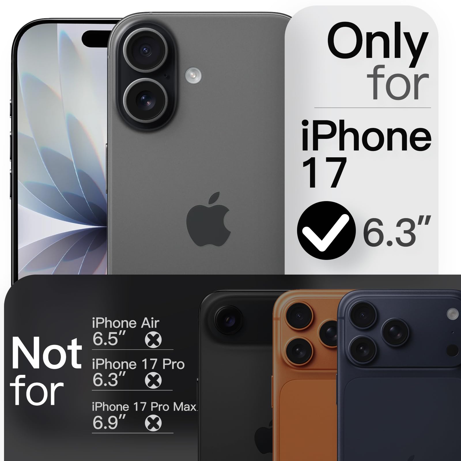 JETech Magnetyczny Szczupły Etui dla iPhone 17, Czarny | Kompatybilny z MagSafe, Ochrona Obiektywu Aparatu, Ultracienkie Matowe Wykończenie, Lekka Konstrukcja