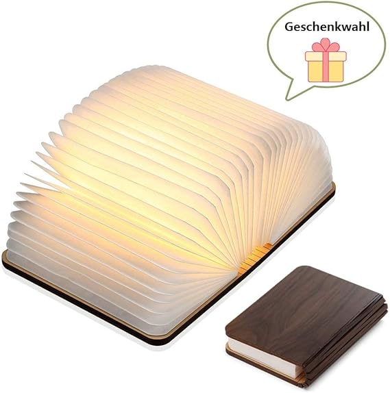 Yuanj Hölzerne faltende BuchLampe LEDLicht dekorative