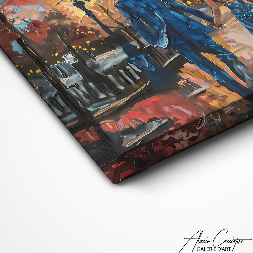 Alessio Cacciatore Quadro per camera da letto coppia, decorazione da parete con amore e coppia, idea regalo per giovani coppie, decorazione da parete Parigi - tela coppia innamorata
