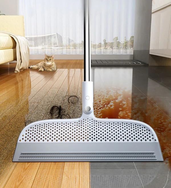 Modern Cleaning Tool Multi-Surface Floor Scraper Broom with Ergonomic Plastic Handle for Tiles, Glass, Windows, Water, Dust, and Pet Hair Removal Plastic Handle Broom-image-4