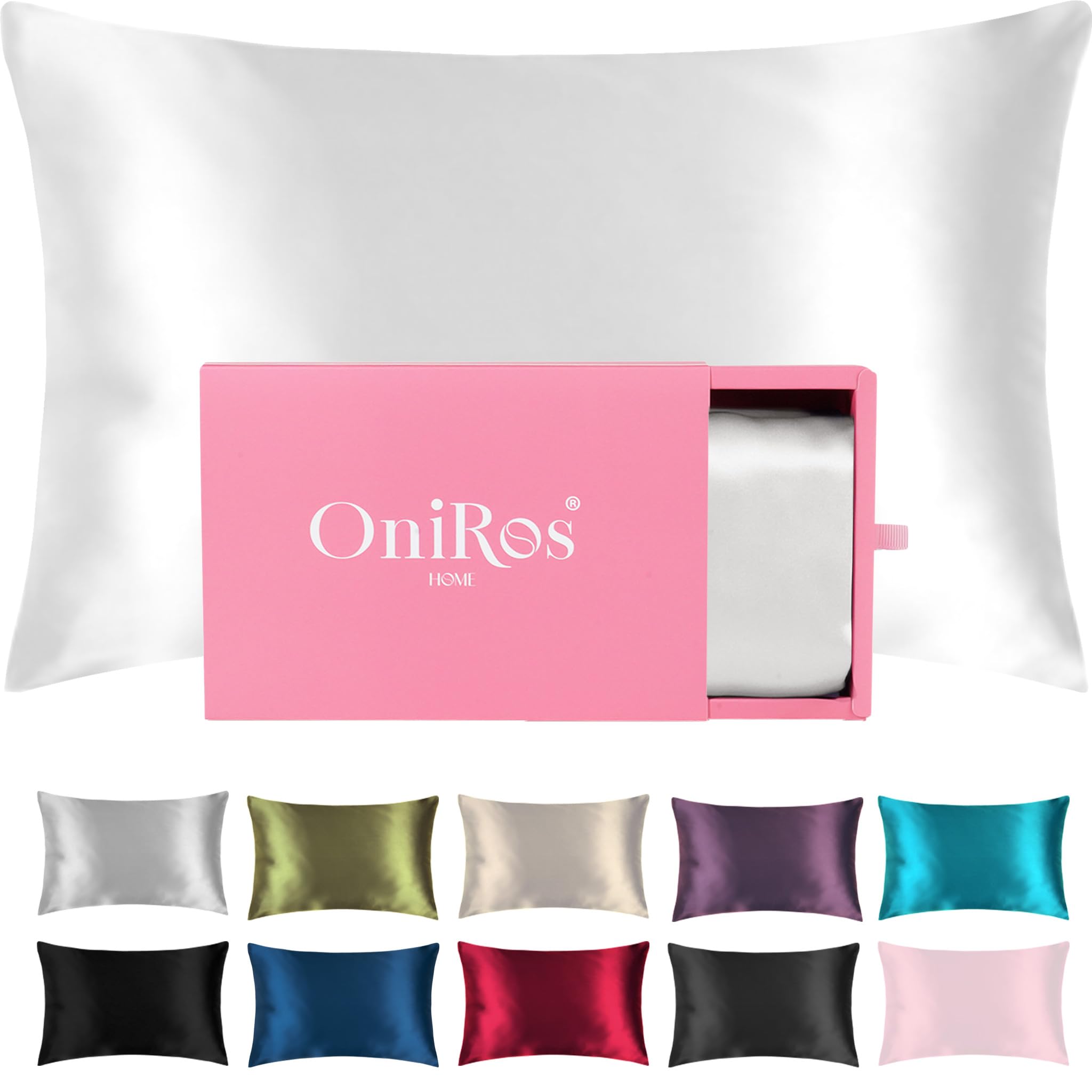 ONIROS Home 100% Certified Organic Luxury Mulberry Silk Pillowcase 19mm | Silk Pillowcase | Accompany Curl Activator | Original Gifts for Women (Pillowcase 70x40)