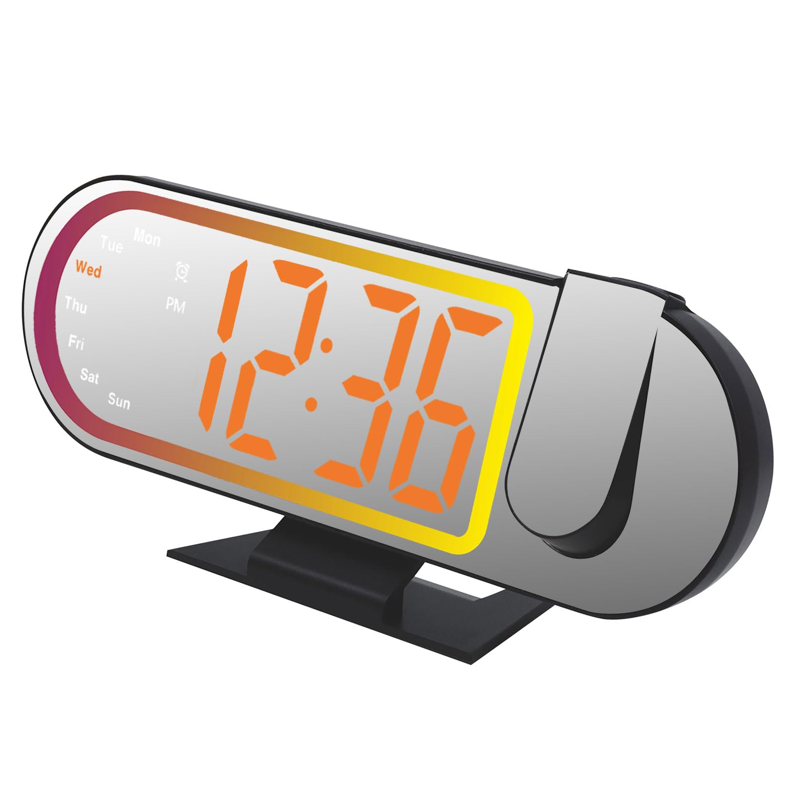HGENAHGTF Modern LED Projection Clock Multiple Color Radiances 3 Tradition Alarms Telecommute Digital Time Display Digital Alarm Clock with Temperature Display