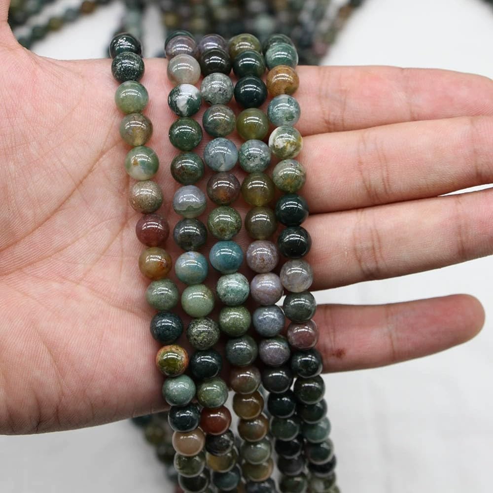 Gemstone Beads for Jewelry Making, Sold per Bag 5 Strands Inside, Indian Agate 8mm
