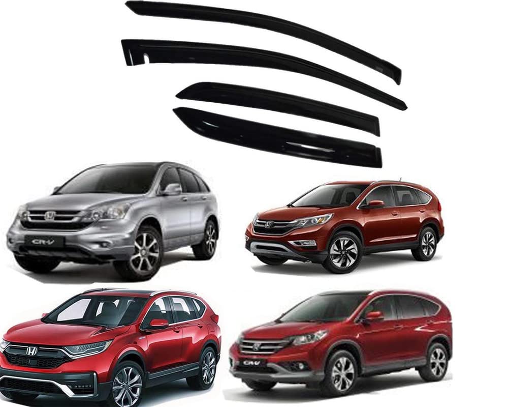 Door Visor Wind Rain Deflector Black Compatible for CRV New 2013-2018 Models Set of 4 Pieces