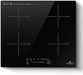 Cooktop Indução 4 Bocas PandaPlus 7000W Turbo Preto 220V Vitrocerâmico Touch Embutir Trava Segurança Premium