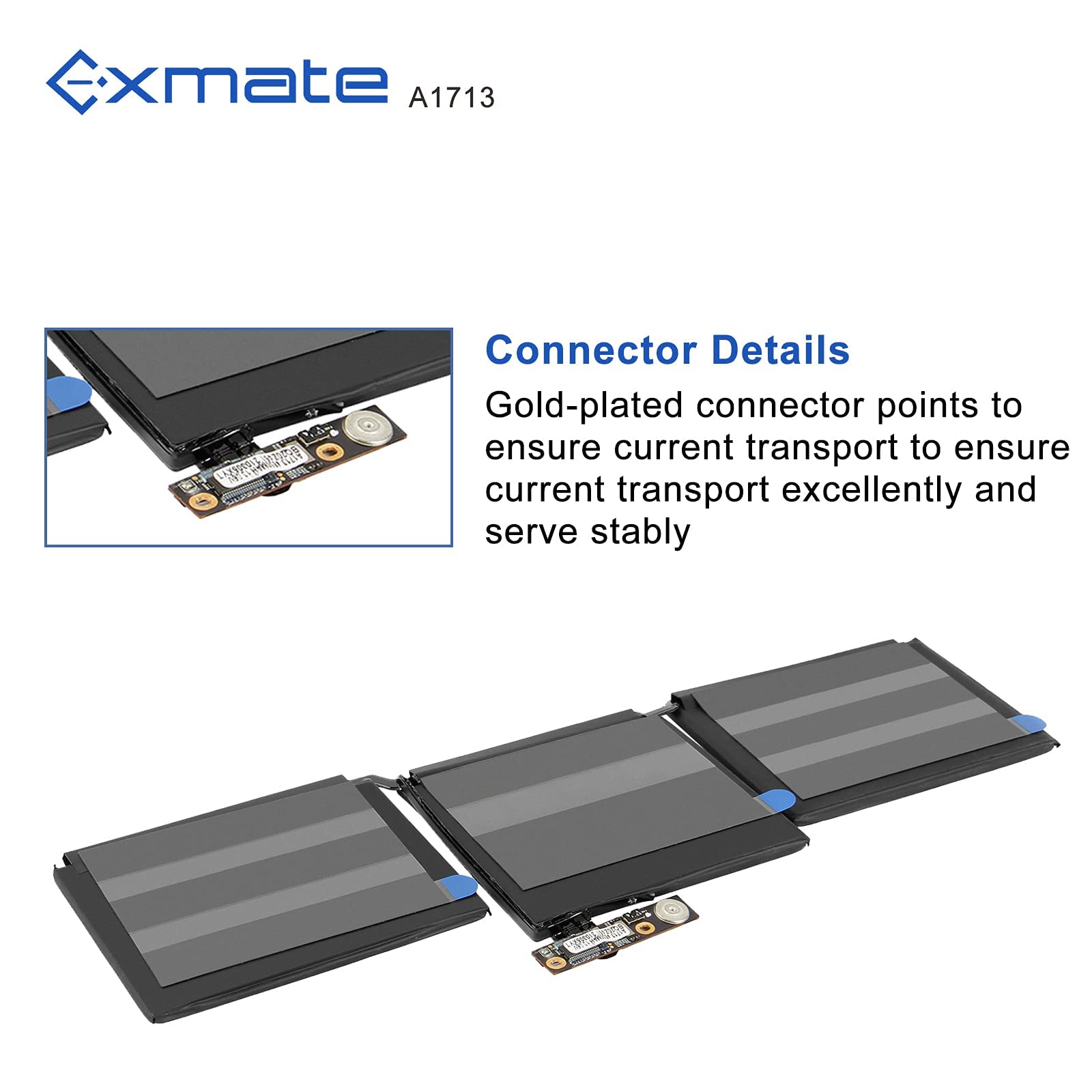 Exmate A1713 A1708 54.5Wh bateria do MacBooka Pro13 Zoll-A1708 (nur für Ende 2016, Mitte 2017) A2159 (2019) A2289 (Mitte 2020) A2338 (M1 Ende 2020 )-[47……81 mAh/54,5 Wh/11,4 V]