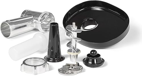 Miniatura 9 de Starfrit Picadora eléctrica de carne - Dos placas de molienda de acero inoxidable - Embudo de salchicha y accesorio Kebbe - 300W