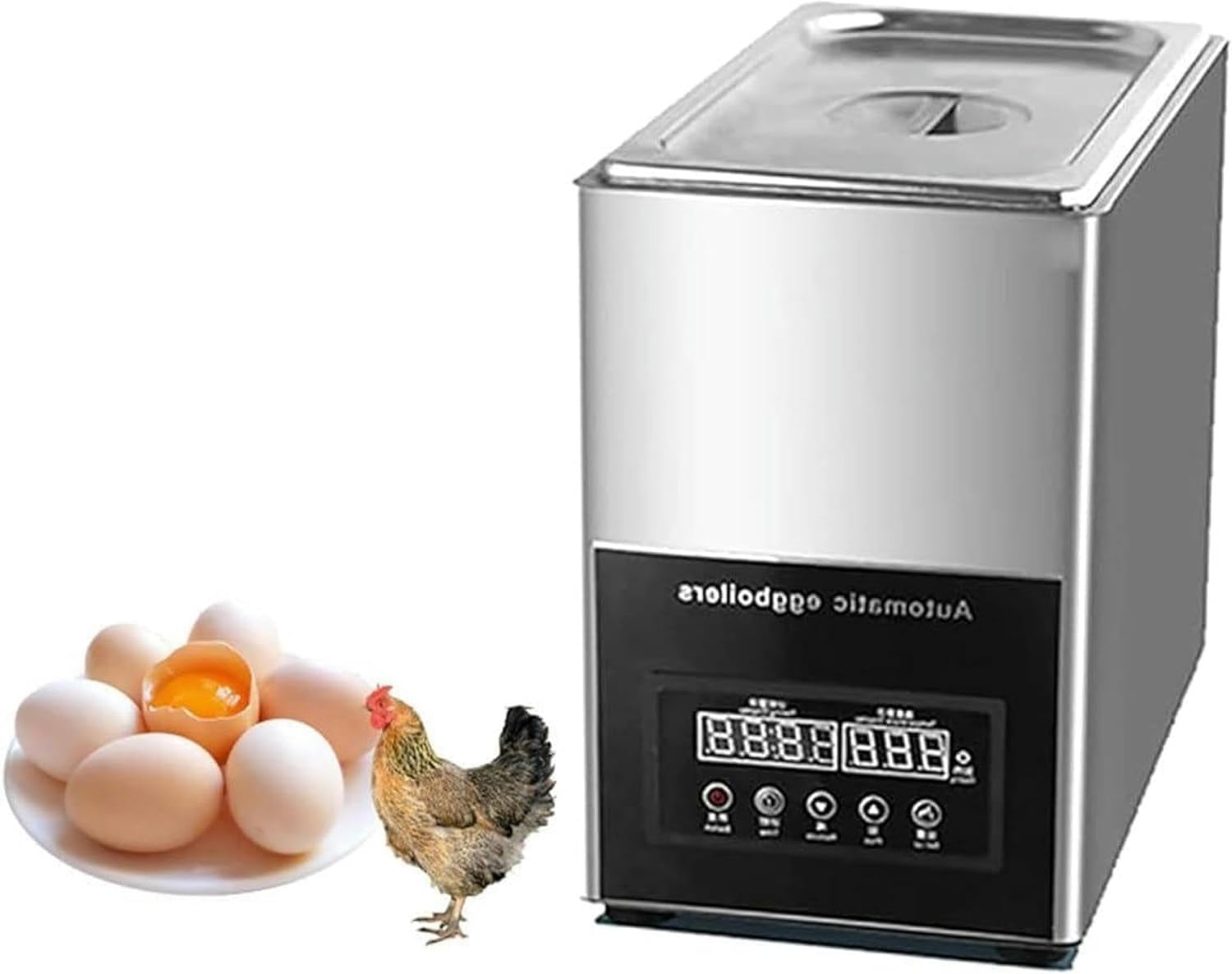 Wzglod 800W Electric Egg Cooker, Hot Spring Egg Cooker, 50Pcs Large Capacity Egg Boiler with Timer, Commercial Automatic Half-Boiled Egg Soft-Boiled Egg Machine