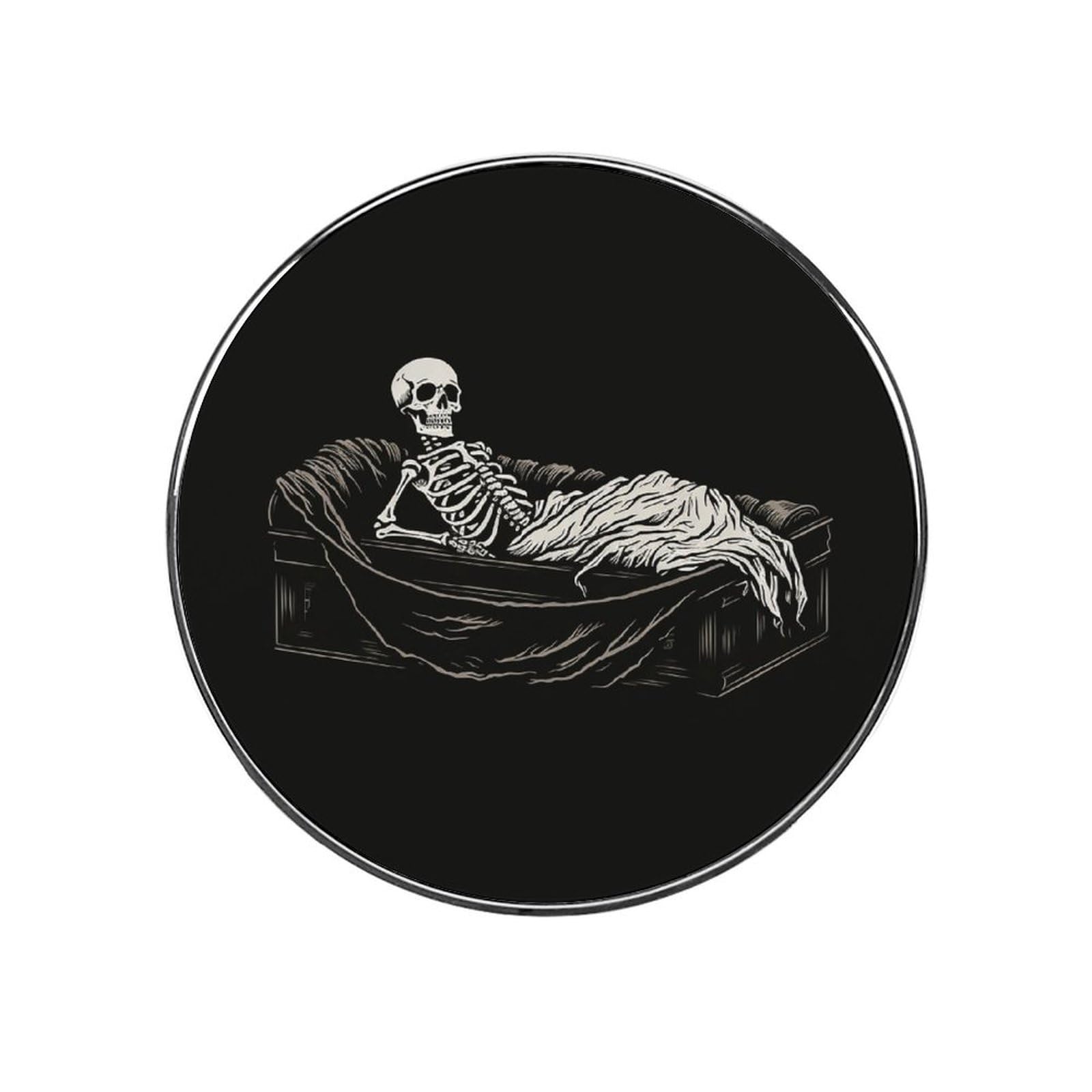 Adfgyerh Style Skeleton In The Coffin Refrigerator Magnets Circular Design，Stickers Home Decorations，Fridge Magnets For Fridge Plant Lovers Kitchen Office Locker Whiteboard Car Garage Decor.