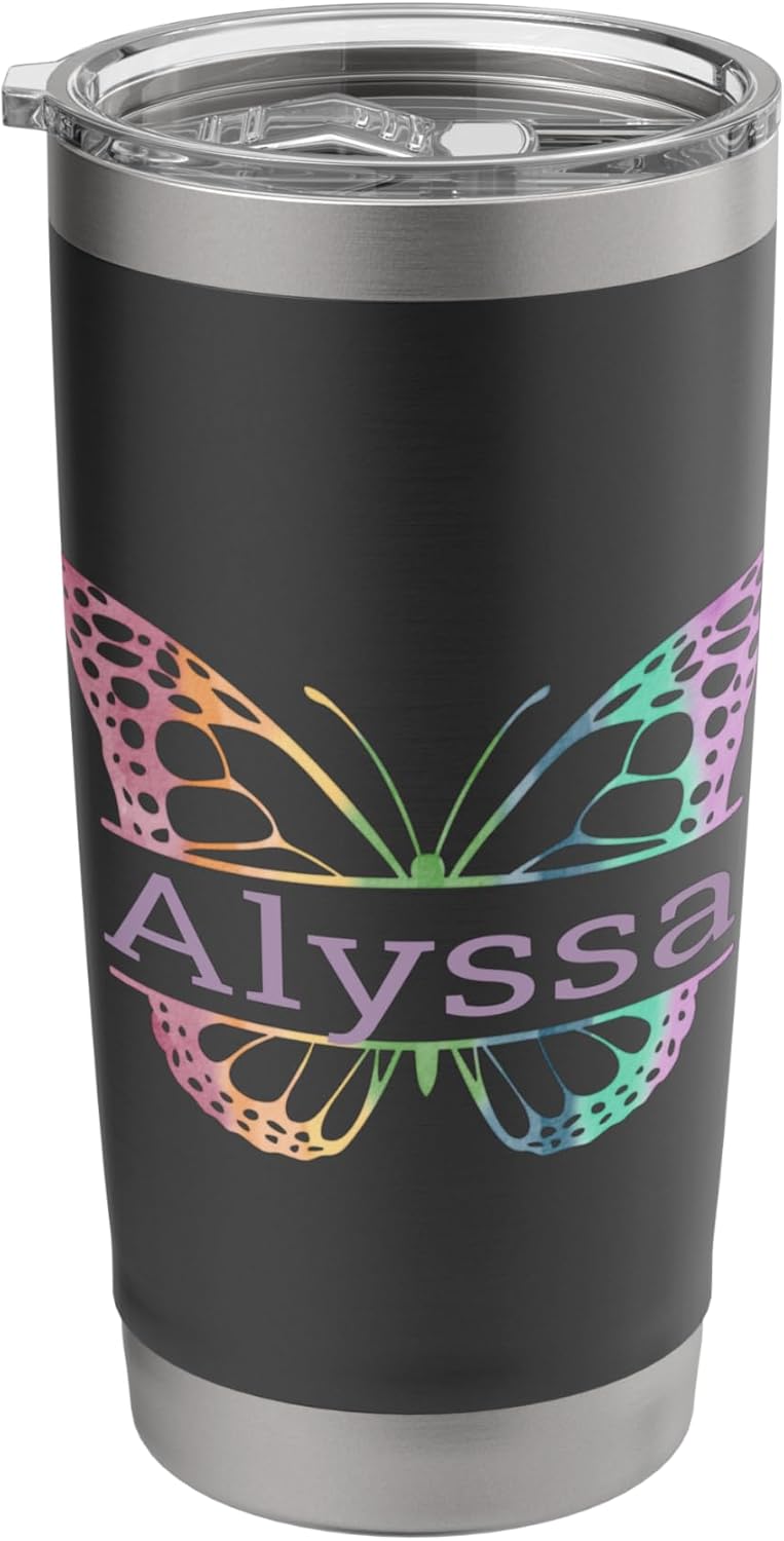 Butterfly Monogram Alyssa Stainless Steel Insulated Tumbler