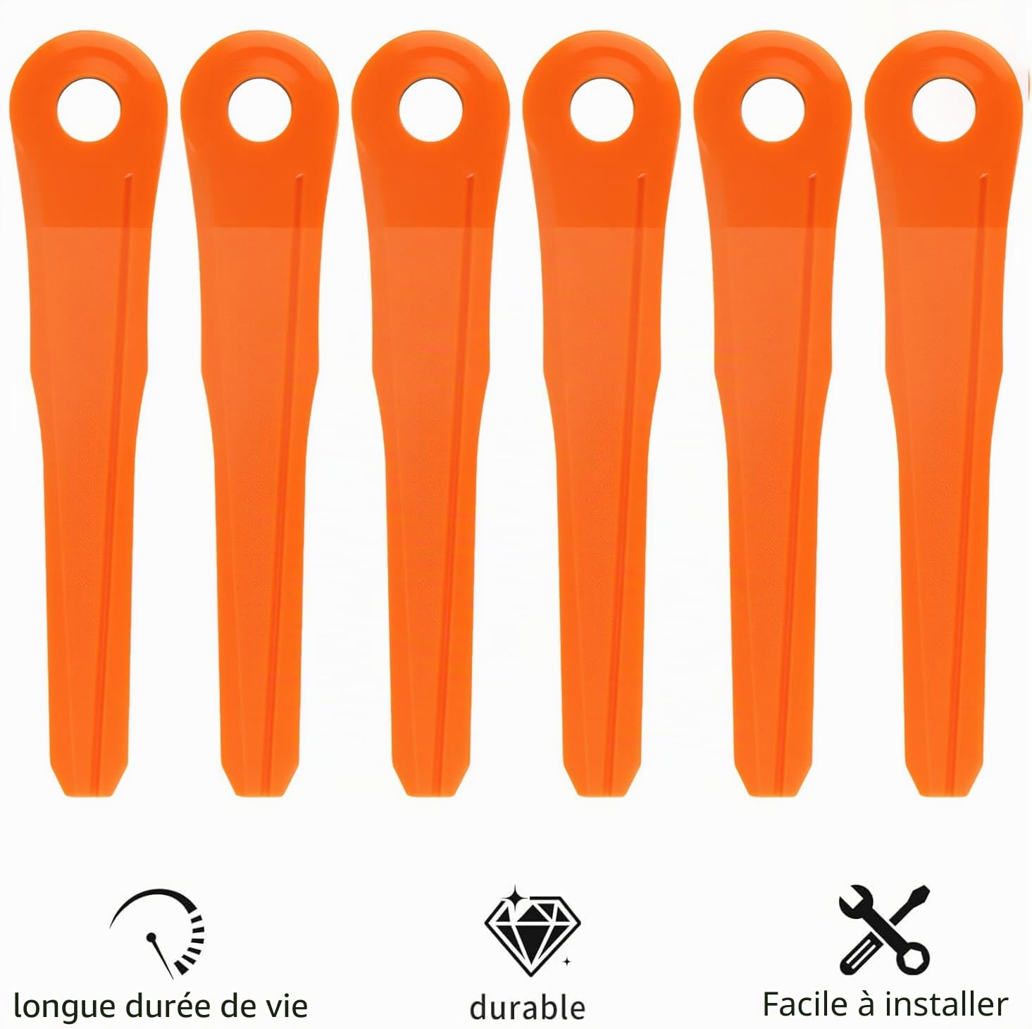 Lot de 40 lames en plastique 4002 007 1000 pour Stihl PolyCut 6-2, 6-3, 7-3, 28-2, 48-2, 27-3, 47-3, lames de rechange pour tondeuse Stihl PolyCut