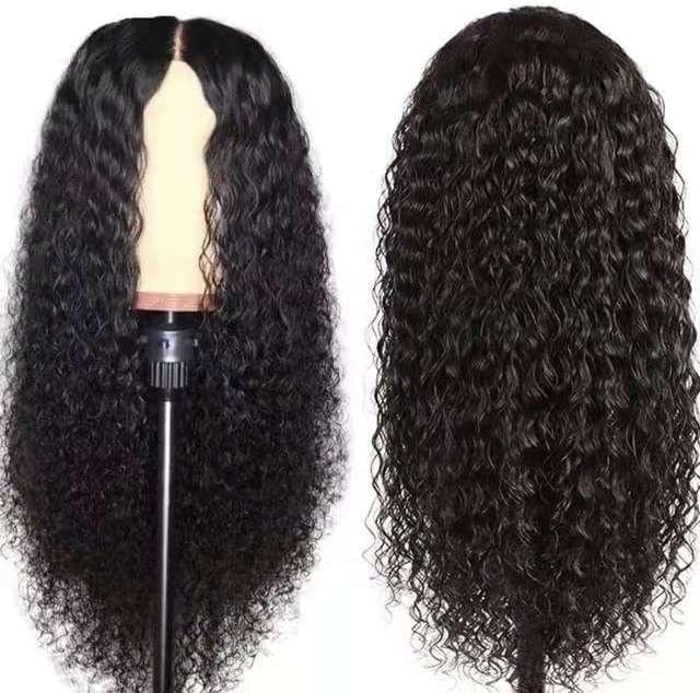 24 Inch Water Wave Wig Human Hair Deep Curly Short Bob Wig Transparent Lace Frontal Wigs Brazilian Hair Wigs for Black Women Black 150% Density