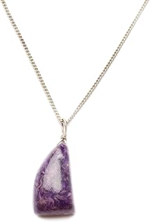 Natural Chorite Pendant, Copper in White Plating, Gemstone Necklace, Gemstone Jewelry, Stone Pendant, Handmade, Fancy Shape, Gift Her