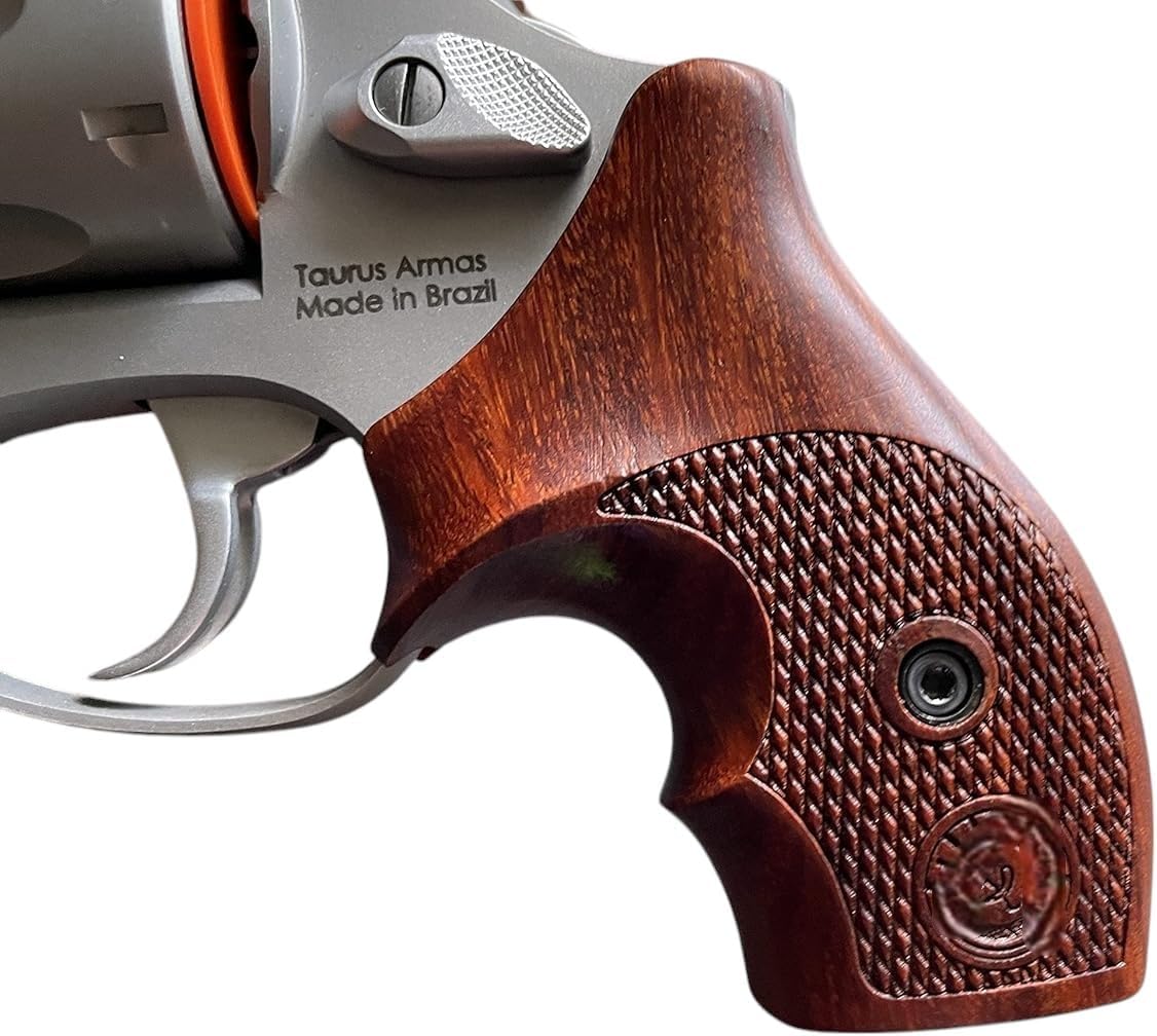 New! Grips Compatible with Taurus Small Frame M85 605 850 851 905 941 .38 Special Boot Style #01 (Thai Handmade & Ship from Thailand), brown