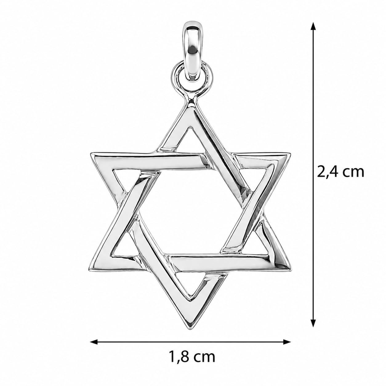 Générique Pendentif Étoile de David Argent 925 - Bijou Judaique Poinçonné
