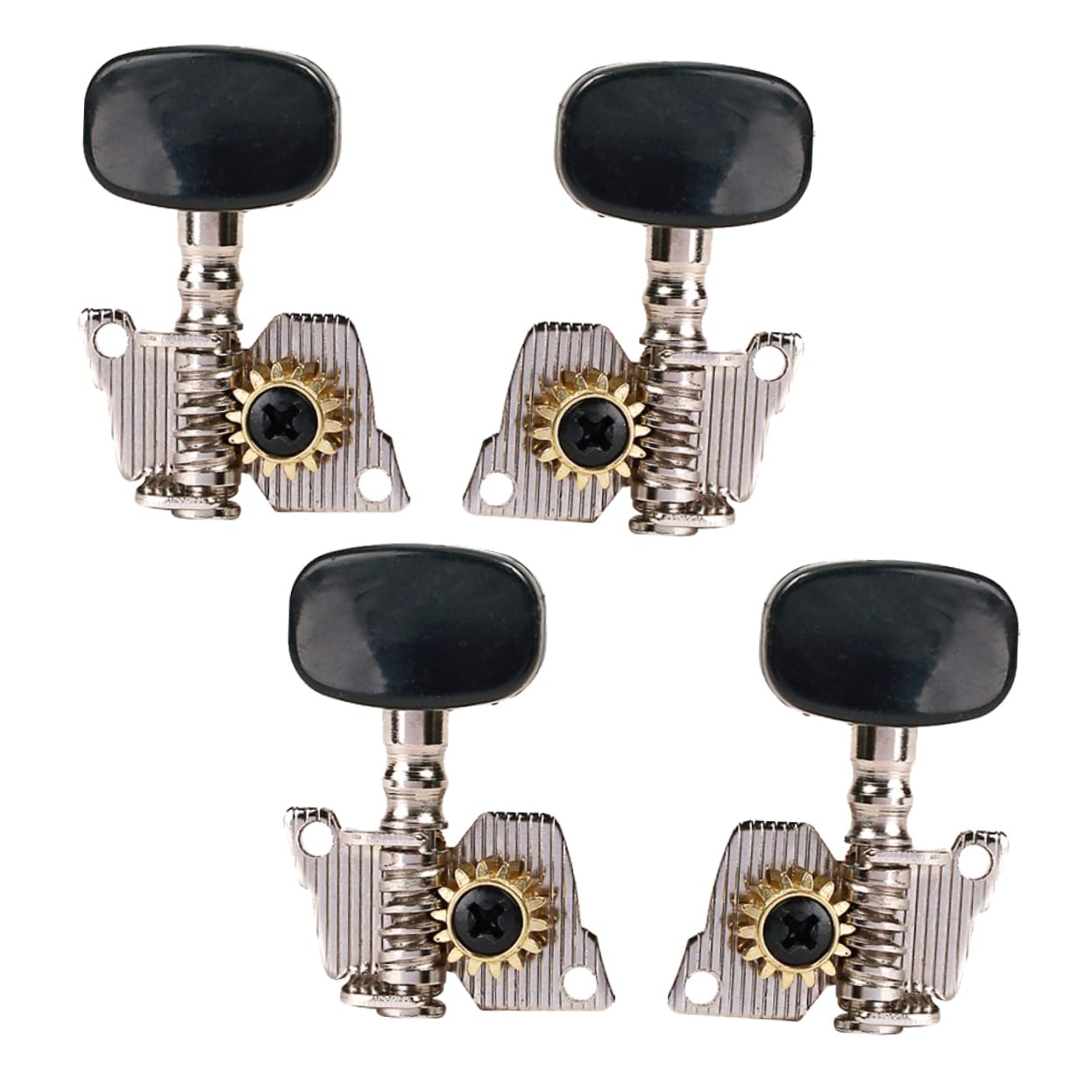 HEMOTON 4Pcs Guitar Tuning Pegs Rl Single Hole Tuners for Electric Guitars Durable Keys for String Alignment Essential Guitar Accessories Silver Finish