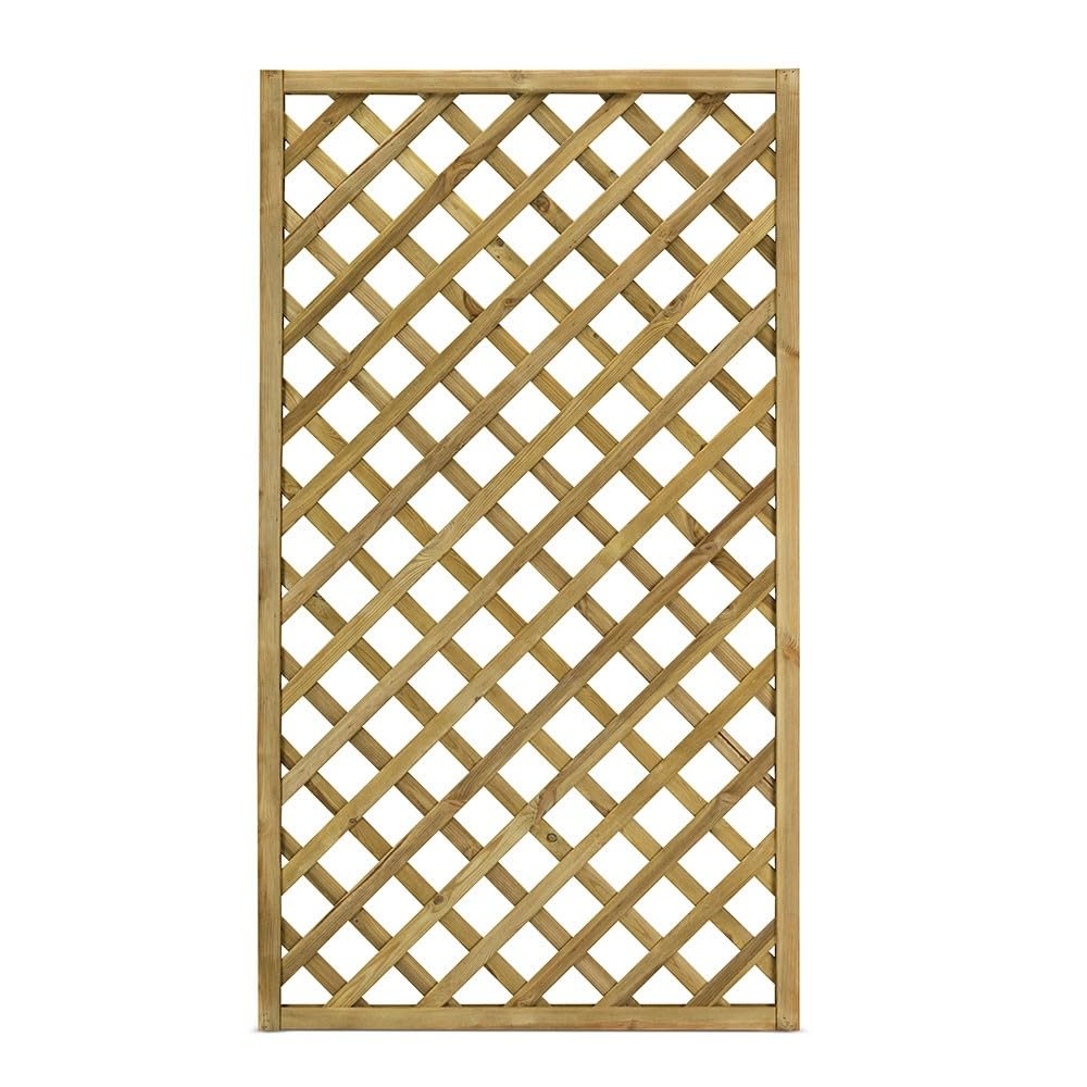 TheGoodGarden Grigliato in Legno Pannello Frangivista impregnato in Autoclave Maglia Diagonale Trendy Color Naturale (90) - Spedizione Gratuita da 99€