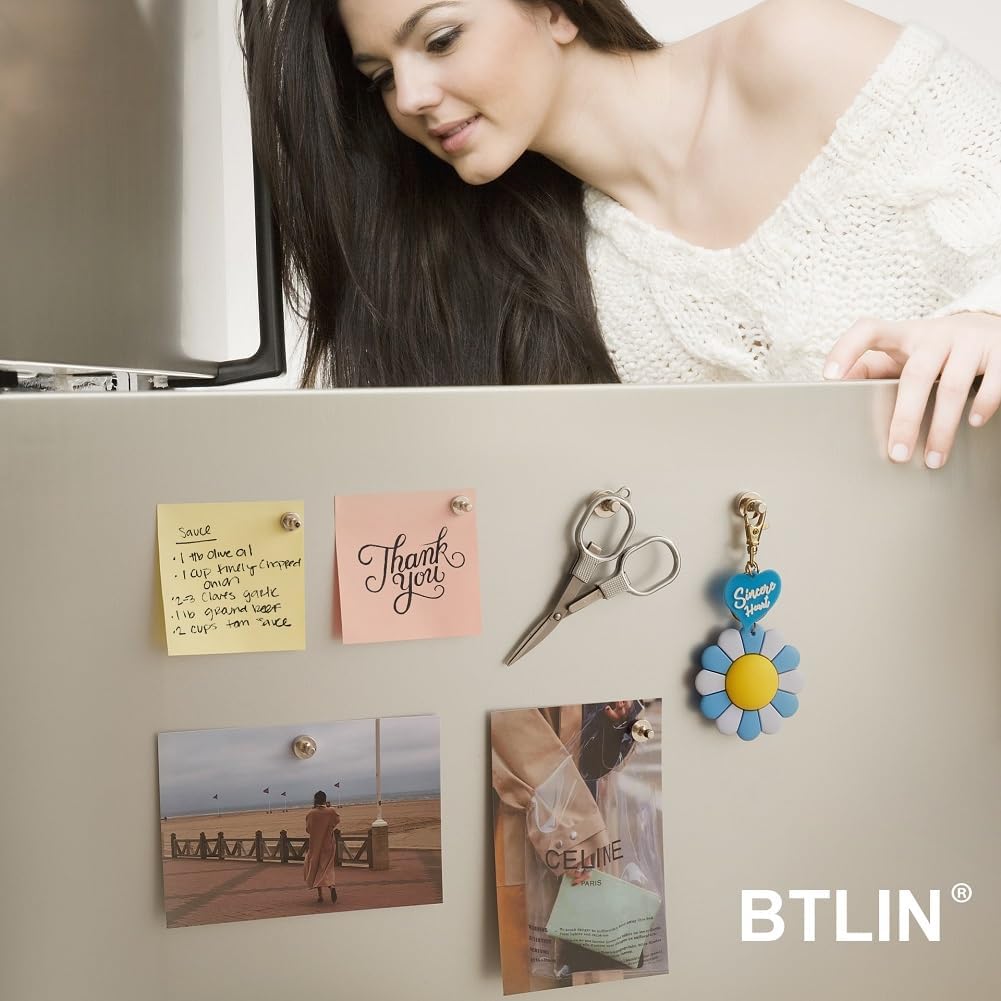 BTLIN Fridge Magnets Strong Small, Mini Magnetic Push Pins for Kitchen Refrigerator Magnetic Board Whiteboard Office 32Pack - Image 6