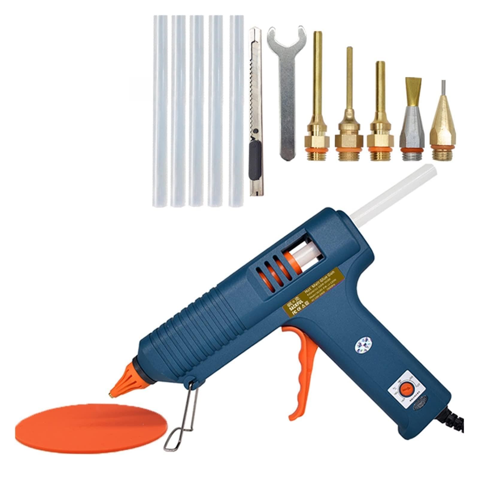 Pistola De Silicona, Boquilla de pistola de pegamento de temperatura ajustable de 150 W Barras de pegamento de 11 mm Pistola de fusión industrial profesional Pistola caliente adhesiva for el hogar DIY