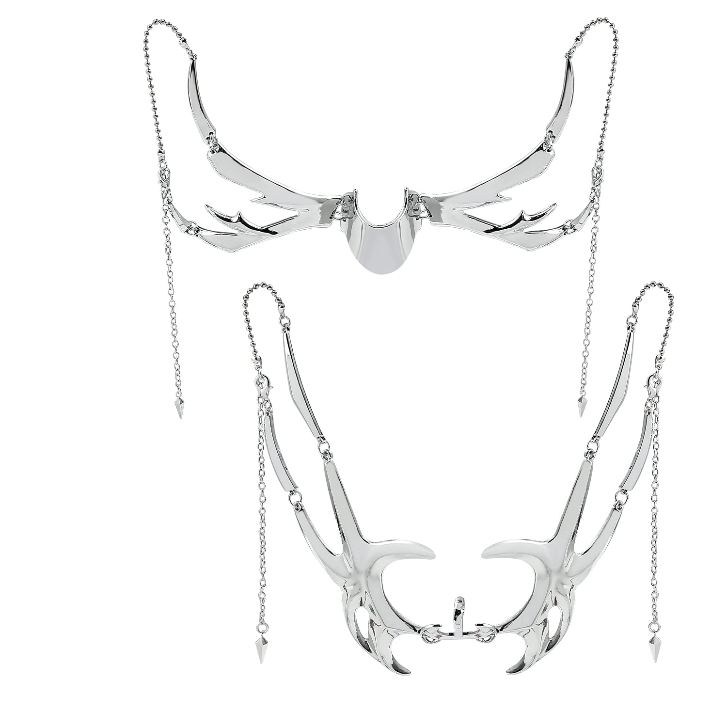 WDLYAN Cyber-Punk Masquerade Mask for Men Women,Party Prom Metal Mask Liquid Irregular Fluid Face Accessories Mask Set