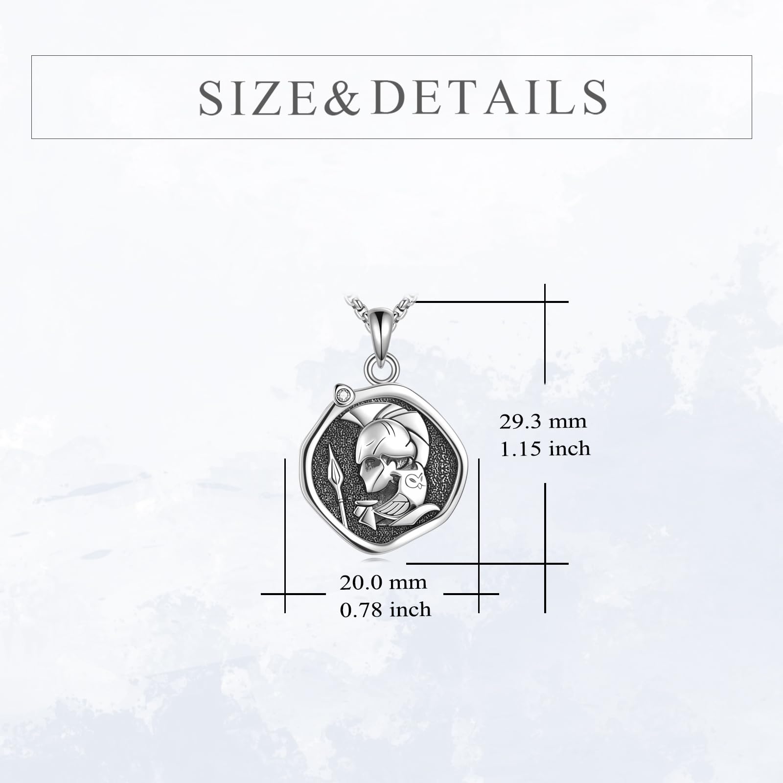 YFN Athena - Collar de dioses griegos de plata de ley Athena, collar protector griego colgante religión joyas regalos para hombre y mujer