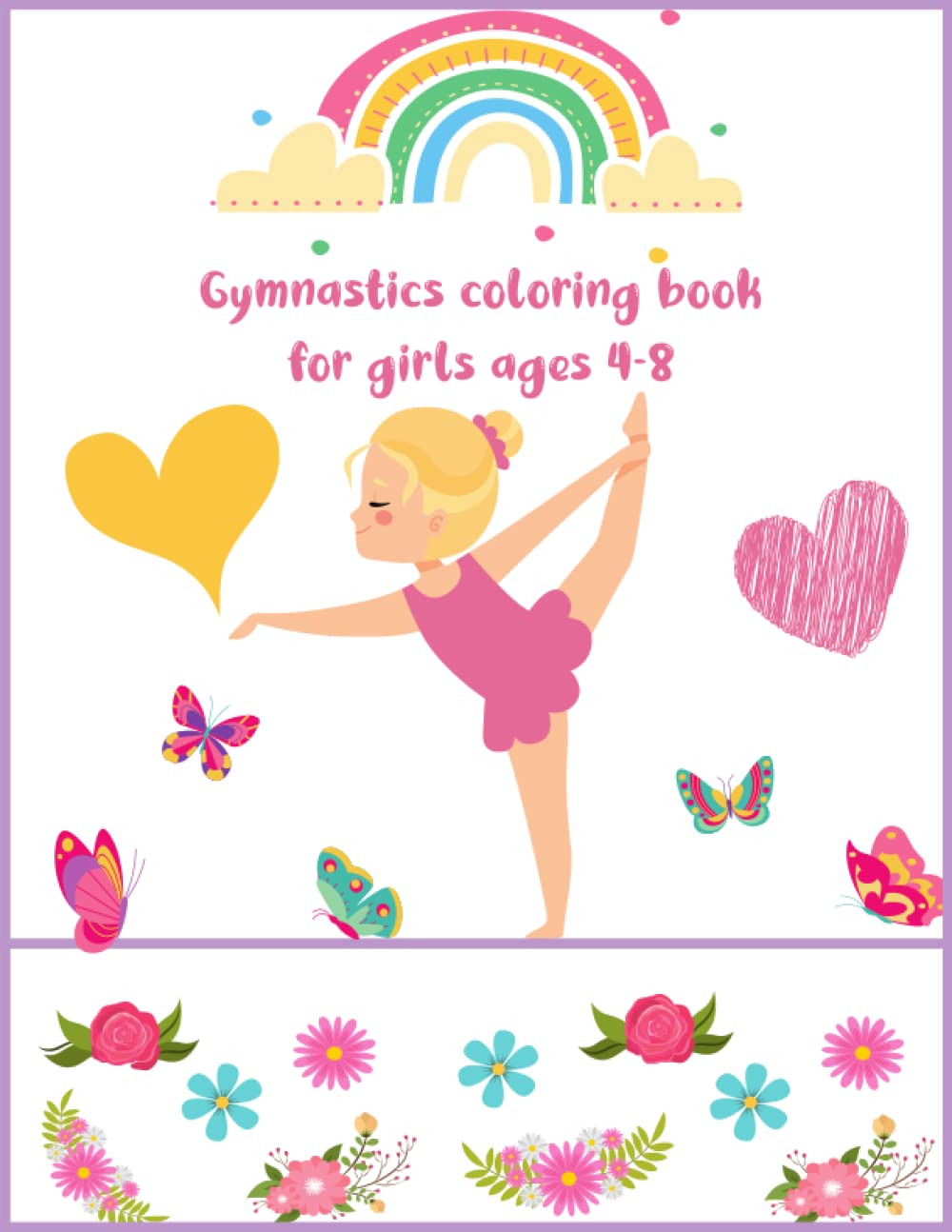 Gymnastics coloring book for girls ages 4-8: A lot of cute gymnasts coloring pages as a great gymnastics gift for girls