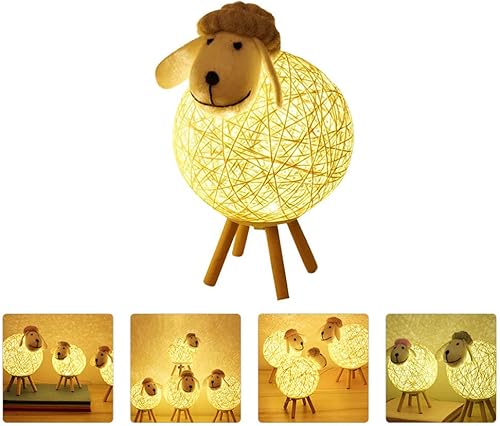 Miniatura 3 de JOEBO Lámpara de noche de alpaca, lámpara de escritorio, lámpara de lectura, mesa de cama ajustable, luz decorativa de oveja, lámpara de noche de