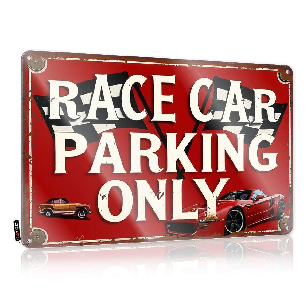 Fzfn Colour Race Car Parking Only Gorgeous Backyard Decor - Tin Wall Decor Accessory Hanging Wall Decor(30X40cm)