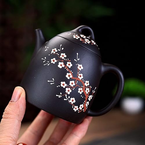 Miniatura 5 de Tetera de 8.1 fl oz / 8 oz arcilla china genuina negro Qinquan Pot Infusers Loose Tea Blooming