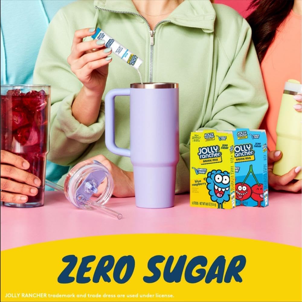 Jolly Rancher Blue Raspberry Singles To Go Drink Mix, 0.65 OZ, 6 CT (Pack of 24)
