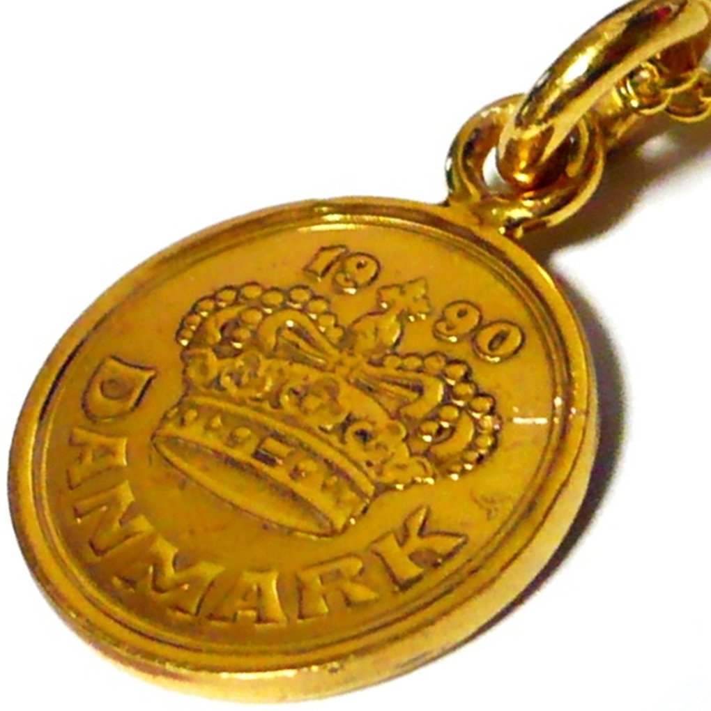 【 デンマーク 25オーレ】 18金 18K コーティング コイン ネックレス Amazon.co.jp: デンマーク 25オーレコイン 18金 18K